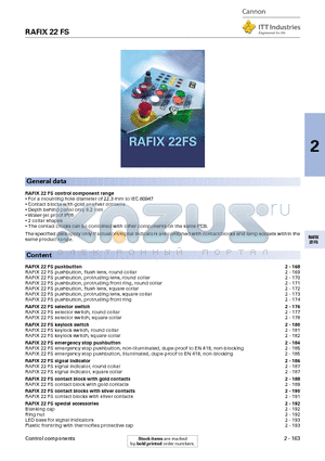 RAFIX22FS datasheet - control component range