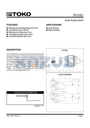 TK15321M datasheet - Audio Analog Switch