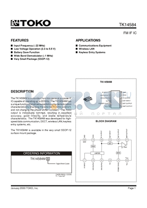 TK14584 datasheet - FM IF IC