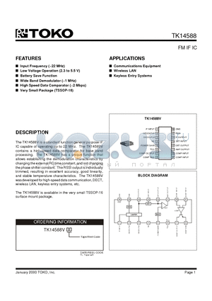 TK14588V datasheet - FM IF IC