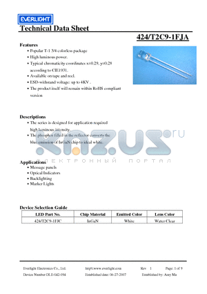 T2C9-1FJA datasheet - designed for application required high luminous intensity