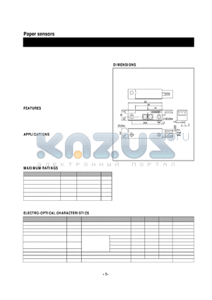 PS-R11D datasheet - Paper sensors(photo switches are composed of a modulated infrared emitting)