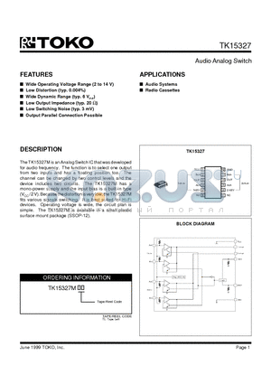 TK15327MTL/327 datasheet - Audio Analog Switch