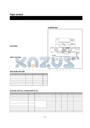 PS-R50L datasheet - Paper sensors(photo switches are composed of a modulated infrared emitting)