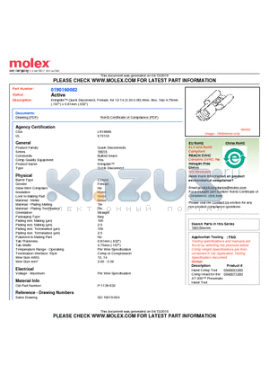 P-1139-032 datasheet - Krimptite Quick Disconnect, Female, for 12-14 (3.30-2.00) Wire, Box, Tab 4.75mm