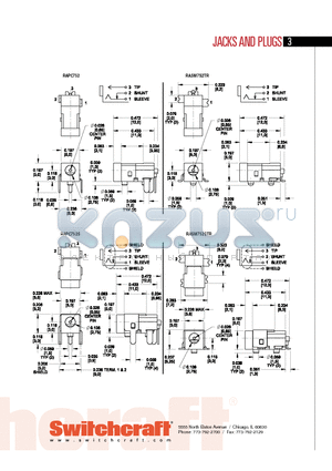 RASM752STR datasheet - JACKS AND PLUGS