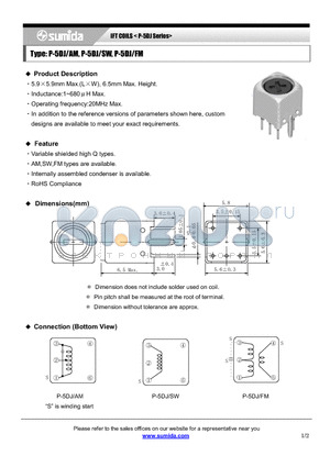 P-5DJ datasheet - IFT COILS