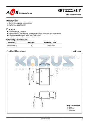 SBT2222AUF_1 datasheet - NPN Silicon Transistor