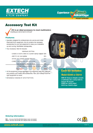 TK31A datasheet - Kit is an ideal accessory to most multimeters