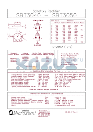 SBT3040C datasheet - Schottky Rectifier