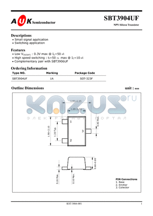 SBT3904UF_1 datasheet - NPN Silicon Transistor