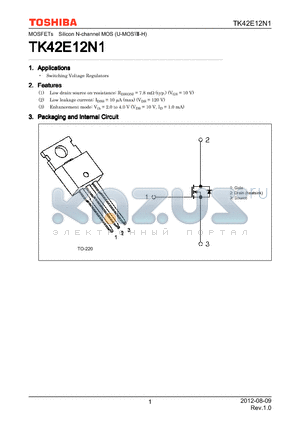 TK42E12N1 datasheet - Switching Voltage Regulators