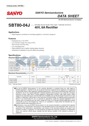 SBT80-04J_07 datasheet - 40V, 8A Rectifier