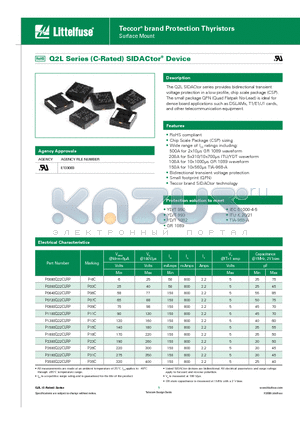 P0080Q22CLRP datasheet - Q2L Series (C-Rated) SIDACtor^ Device