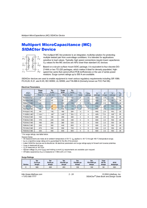P0084UCMC datasheet - Multiport MicroCapacitance (MC) SIDACtor Device