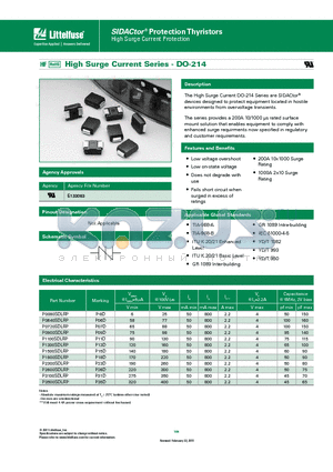 P0080SDLRP datasheet - The series provides a 200A 10/1000 ls rated surface mount solution