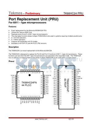 TK68HC24P datasheet - Port Replacement Unit (PRU)