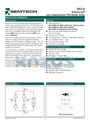 SR2.8.TC datasheet - RailClamp^ Low Capacitance TVS Diode Array