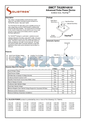 SMCTTA32N14A10 datasheet - Advanced Pulse Power Device N-MOS VCS, ThinPakTM