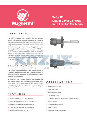 T3B datasheet - Tuffy II^ Liquid Level Controls with Electric Switches