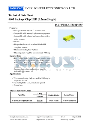 T3D-AQ2R2TY datasheet - Chip LED (0.2mm Height)
