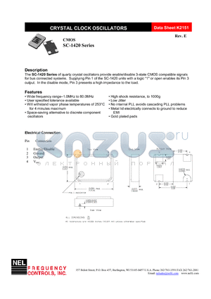 SC-142A datasheet - CRYSTAL CLOCK OSCILLATORS