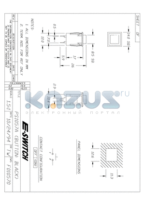 PS1057A datasheet - E-SWITCH PS1057A (BUTTON:BLACK)