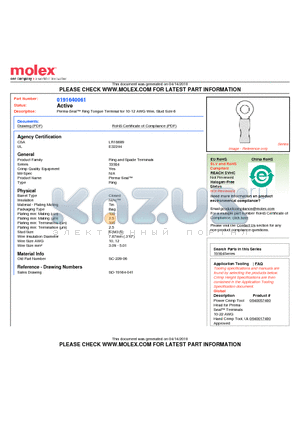 SC-228-06 datasheet - Perma-Seal Ring Tongue Terminal for 10-12 AWG Wire, Stud Size 6