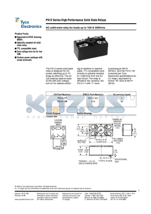 PS12-1W datasheet - PS12 Series High Performance Solid State Relays