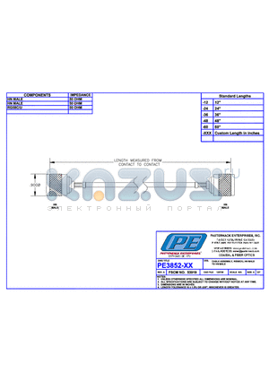 PE3852 datasheet - CABLE ASSEMBLY RG58C/U HN MALE TO HN MALE