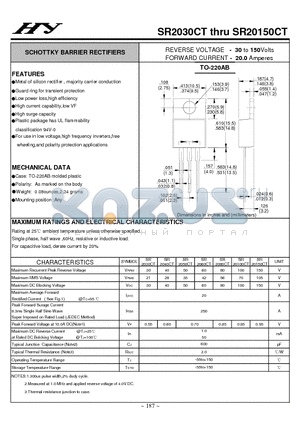 SR2040CT datasheet - SCHOTTKY BARRIER RECTIFIERS