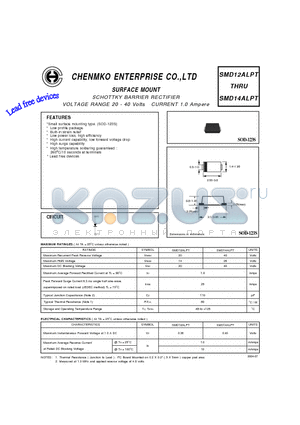 SMD12ALPT datasheet - SCHOTTKY BARRIER RECTIFIER