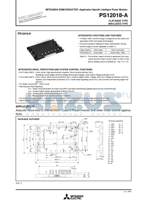 PS12018-A datasheet - Application Specific Intelligent Power Module FLAT-BASE TYPE INSULATED PACKAGE