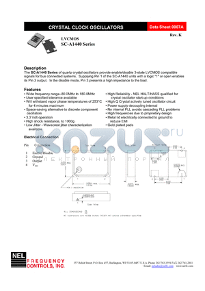 SC-A1447 datasheet - CRYSTAL CLOCK OSCILLATORS