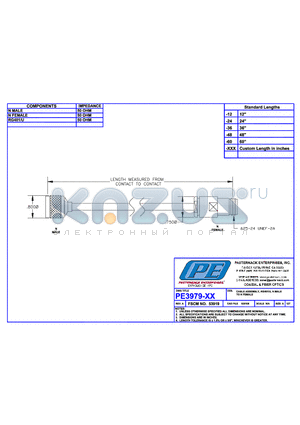 PE3979 datasheet - CABLE ASSEMBLY RG401/U N MALE TO N FEMALE