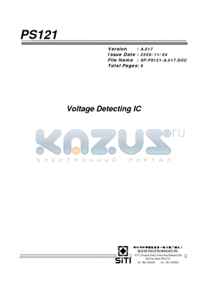 PS121 datasheet - Voltage Detecting IC
