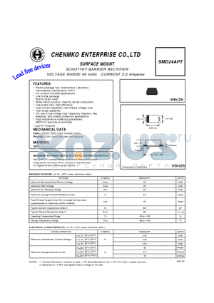 SMD24APT datasheet - SCHOTTKY BARRIER RECTIFIER