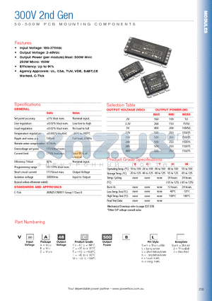 V300B48C500BF2 datasheet - 50 - 500W PCB MOUNTING COMPONENTS