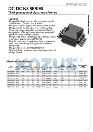 P018PP1CS1 datasheet - Third generation of planar transformers