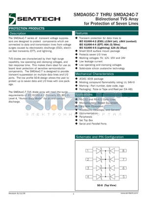 SMDA05C-7.TB datasheet - Bidirectional TVS Array for Protection of Seven Lines