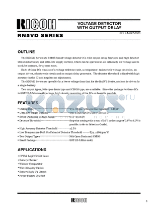 RN5RZ50BA-TR datasheet - LOW DROPOUT AND LOW NOISE VOLTAGE REGULATOR