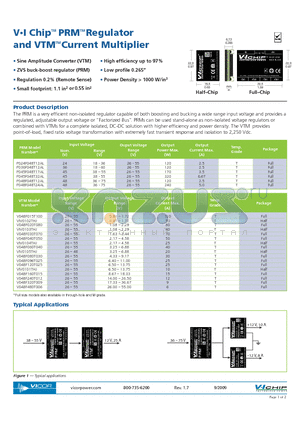 P024F048T12AL datasheet - PRM Regulator and VTM Current Multiplier