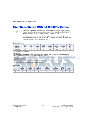 P0300SAMC datasheet - MicroCapacitance (MC) SA SIDACtor Device