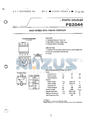 PS2044 datasheet - HIGH SPEED 8 PIN POTO COUPLER