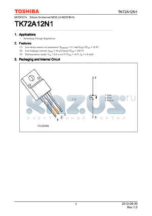 TK72A12N1 datasheet - Switching Voltage Regulators