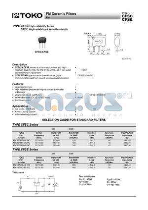 SC107M3-A0-20C datasheet - FM Ceramic Filters