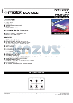 P0406FC3.3C datasheet - PFLIP CHIP ARRAY