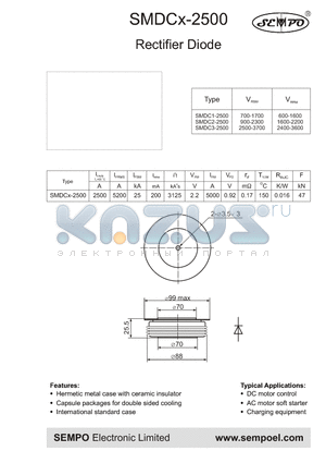 SMDC1-2500 datasheet - RECTIFIER DIODE