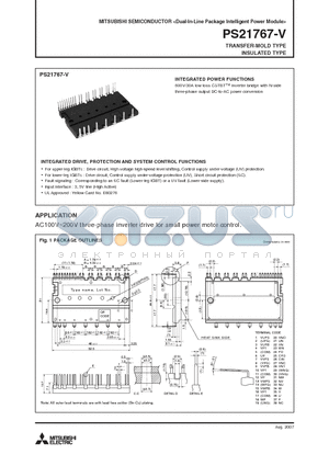 PS21767-V datasheet - Dual-In-Line Package Intelligent Power Module