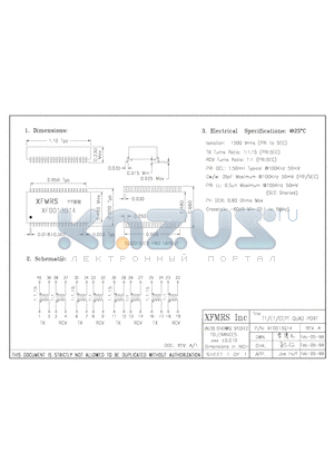 X0013Q14 datasheet - T1/E1/CEPT QUAD PORT